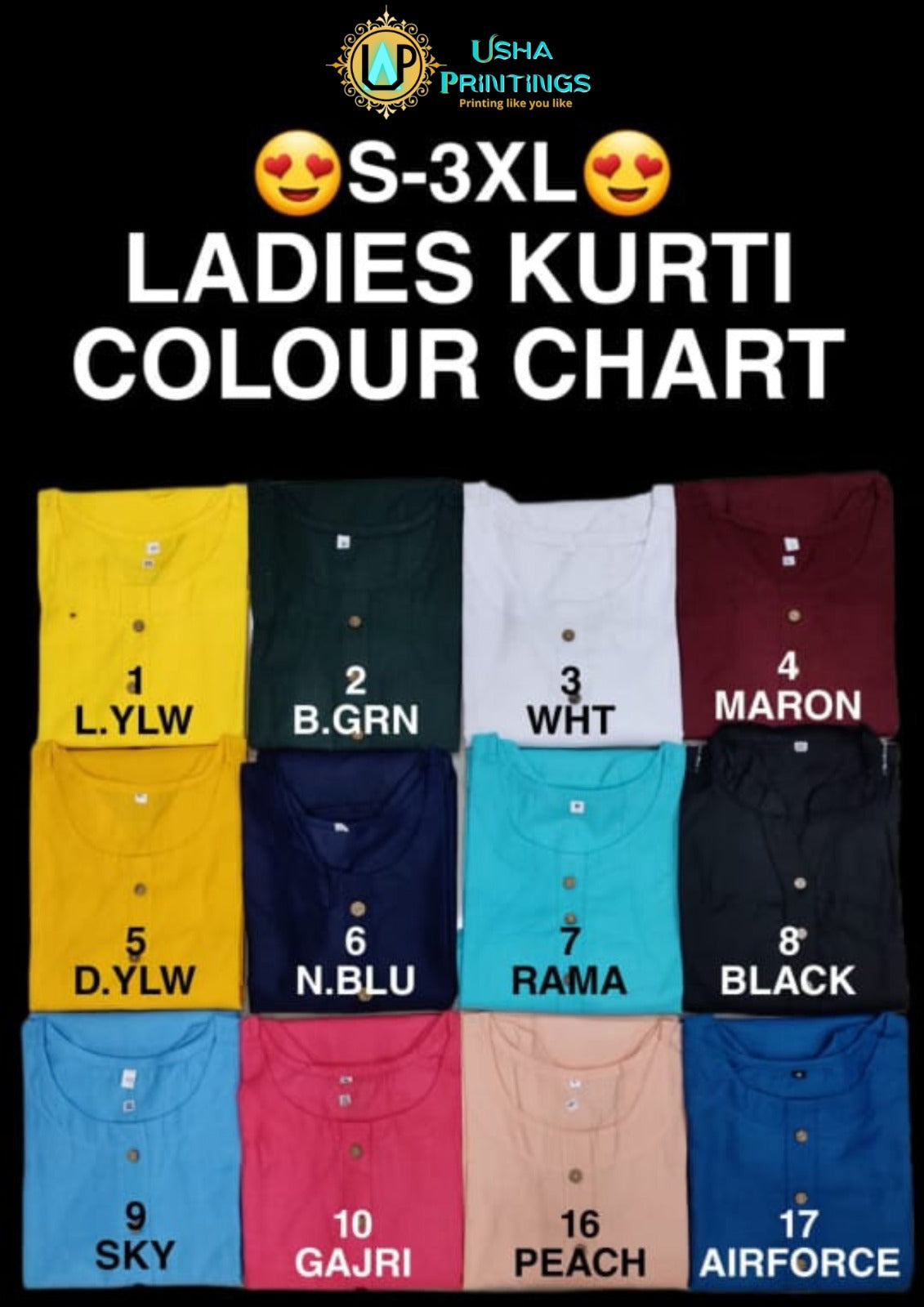 Ladies kurti colours