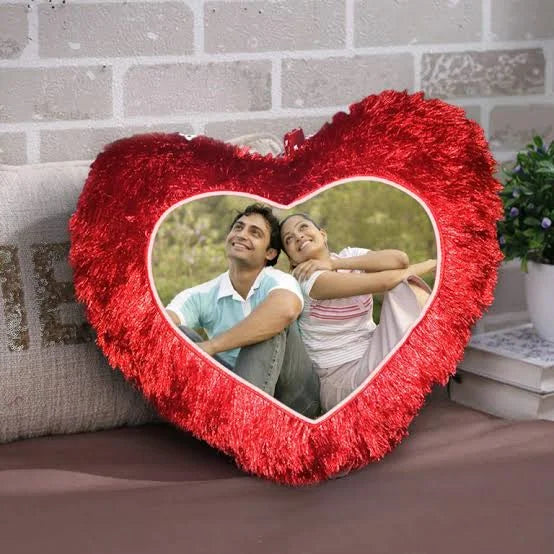 Furry Heart Photo Pillow