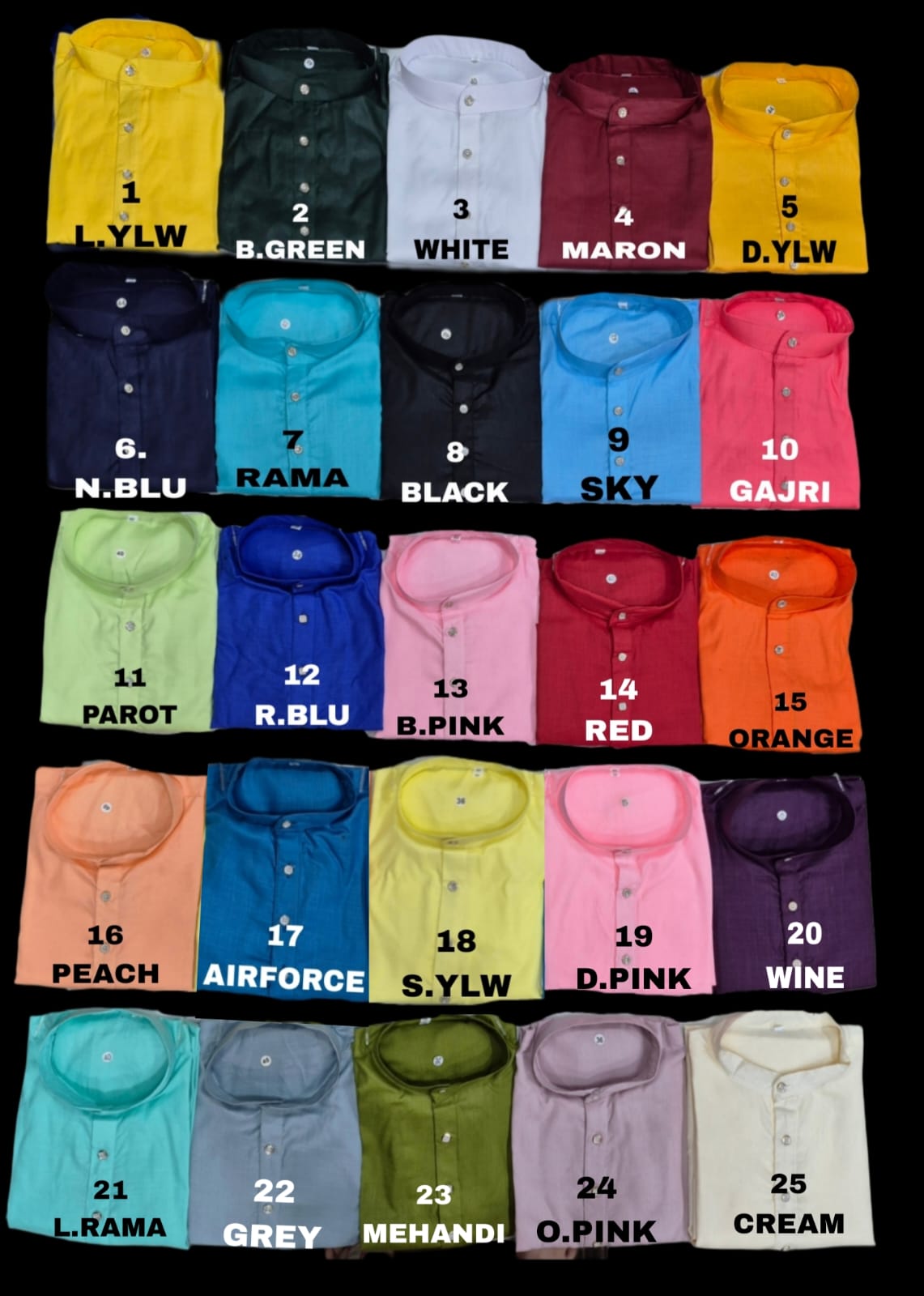 Ganpati kurta colour options