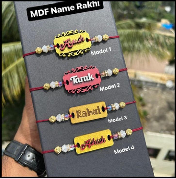 Wooden Name Cutting Dori Rakhi