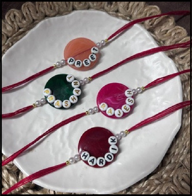 Name Pearl Resin Rakhi