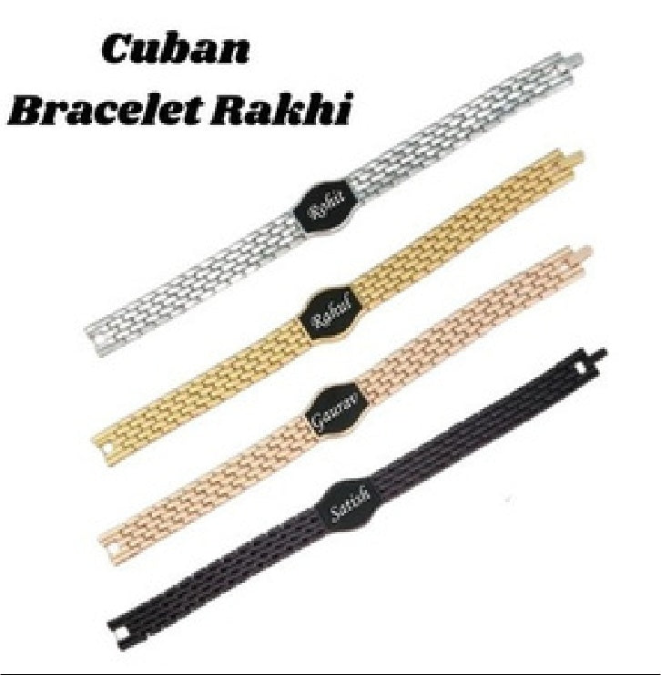 Name Cuban Bracelet Rakhi